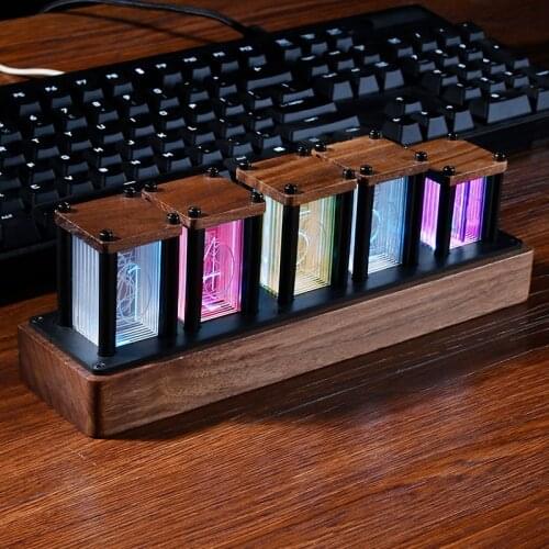 RGB Pseudo Glow Nixie Tube Clock DIY Kit LED Desktop Creative Decoration Boyfriend Gift Digital Night Light Bar Atmosphere