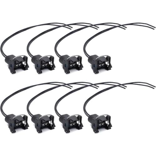 8pcs EV1 FUEL INJECTOR CONNECTOR Plug PIGTAIL Cable harness Wire double sealed For FORD G.M CHEVROLET BOSCH AUDI SAAB For many