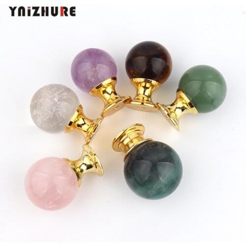 YNIZHURE Nature stone Luxury Crystal Reiki Drawer Handles Small Gift Box Decorative Handle Kitchen Cabinet Knob Cupboard Pulls