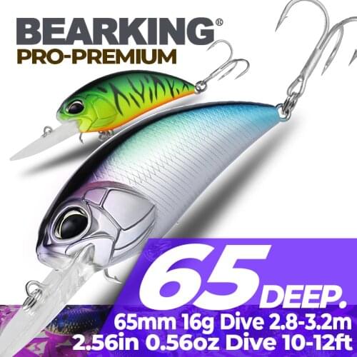Retail hot model A+ fishing lure BearKing new crank 65mm&16g 5color for choose dive 10-12ft,2.8-3.2m fishing tackle hard bait