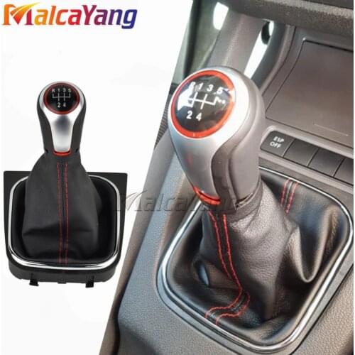 For VW Volkswagen Golf 5/6 MK5 / MK6 JETTA Car Gear Shift Knob Lever Pen 5 6 Speed Handle Ball Boot Cover Gaitor Accessories