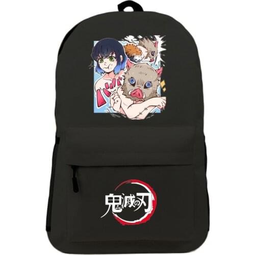 Unisex Anime Demon Slayer Kamado Tanjirou Nezuko Agatsuma Zenitsu Rucksack Casual School Student Backpacks