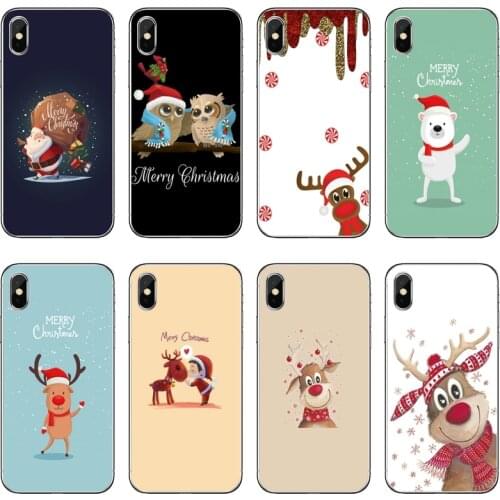 Silicone Cover Case Owl Merry christmas elk For Xiaomi Mi 11 Note 10 10T 9 9T 8 Pro A2 Lite A3 A1 Poco F1 F2 M3 X3 NFC