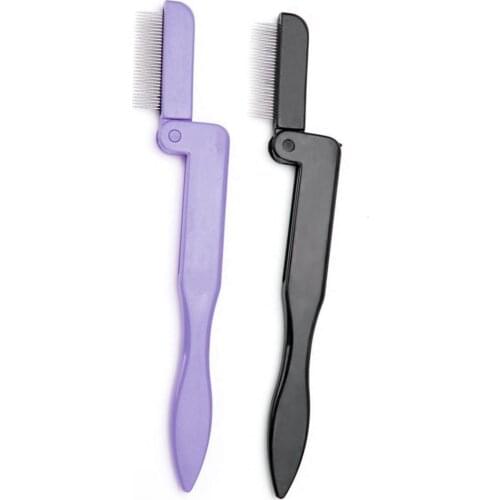 Folding Stainless Steel Eyelash Eyebrow Comb Brow Brush Beauty Makeup Tools Folding Brushes Makeup Tool easy to use women love