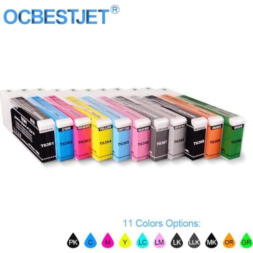 T6361-T6369 T636A T636B Compatible Ink Cartridge Filled With Pigment Ink For Epson Stylus 7900 9900 700ML/PC (11 Colors Options)