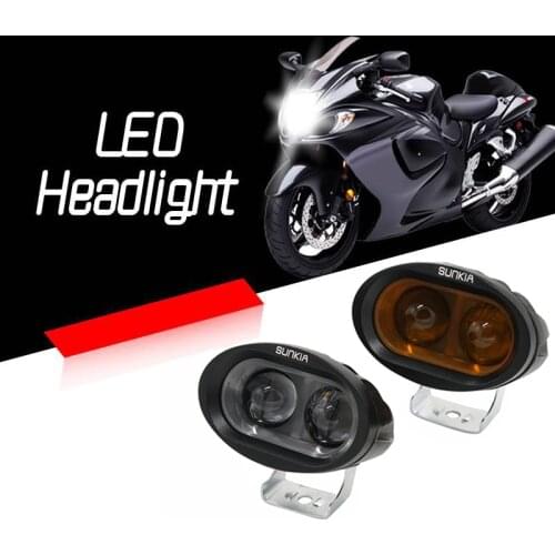 SUNKIA Motorcycle LED Work Light U10 20W 2000 Lumen Universal Spot Bicycle Off Road ATV 4WD Car Driving Fog Auxiliary Lamp