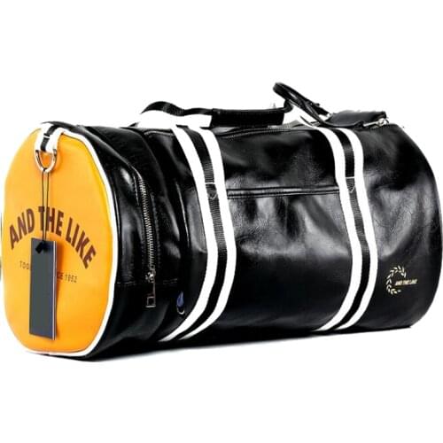 Outdoor Sports Gym Bag For Women Men Multifunction Training Fitness Shoulder Bag With Shoes Pocket Leather Travel Yoga Handbag