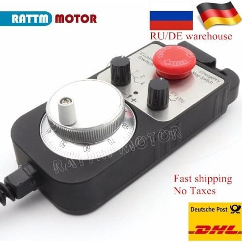 Universal CNC 4 Axis MPG Pendant HandWheel 100 Pulse 5V & Emergency Stop Cnc Router Handwheel 4 Axis Type