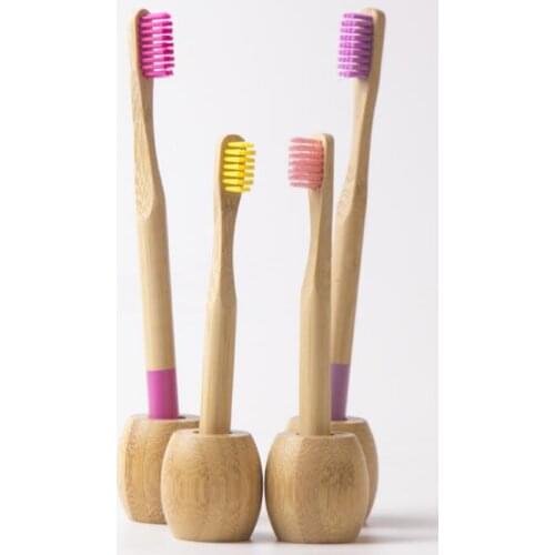 High quality natural bamboo toothbrush bathroom holder washroom biodegradable wood set LX1026