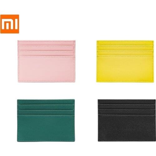 Xiaomi VLLICON fashion Ultra-thin Cowhide Card Case Wallet Business ID Credit Cards Holder men Women Cards Pack Card package