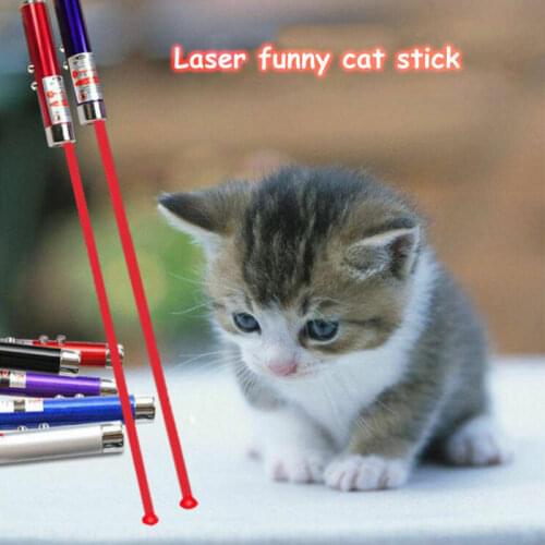 Funny 2-in-1 Laser Lazer Pen Pointer Keychain Keyring Torch Cat Dog Stick Toy Interactive Toy With Cat Pet Supplies Cat Toys