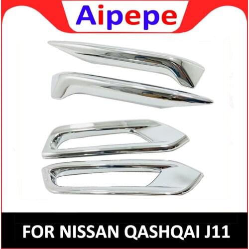ABS Rear Front Fog Lights Lamp Eyelid Eyebrow Cover Trim Chrome Fit For Nissan Qashqai J11 2019 2020 Auto Accessory
