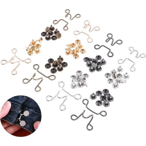 1set 27/32MM Nail-free Waist Buckle Waist Closing Artifact Adjustable Snap Button Removable Detachable Clothing Pant Sewing Tool