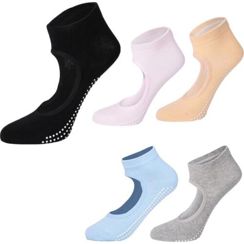 Women High Quality Pilates Socks Anti-Slip Breathable Backless Yoga Socks Ankle Ladies Ballet Dance Sports Socks for Fitness Gym