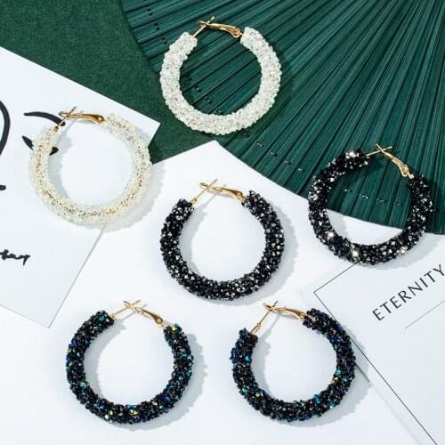 BICUX Vintage Korean Earrings Austrian Crystal Big Drop Earrings for Women Fashion Cubic Zirconia Channel Earring Women Jewelry