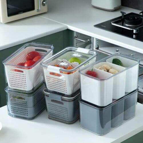 1 Pc Storage Containers Fridge Drip Basket Tea Bean Grain Spice Food Grain Plastic Storage Box For Kitchen Fridge Container