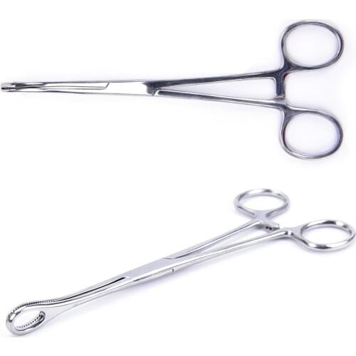 1Pc Body Piercing Plier Stainless Steel Ear Lip Navel Nose Tongue Septum Sponge Forceps Clamp Body Piercing Pliers Tool