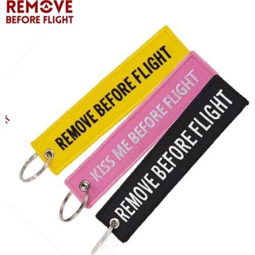 3PCS/SET Mix Color Keychain Remove Before Flight Key Ring Embroidery Key Fobs OEM ATV Car Motorcycles Key Chains Holder Bijoux
