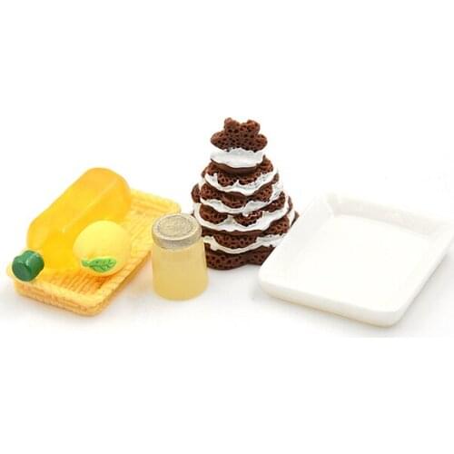 6pcs/set 1/12 Scale Children Kitchen Toys Breakfast Bread Dollhouse Miniature Play Food Pretend Play Food Toys