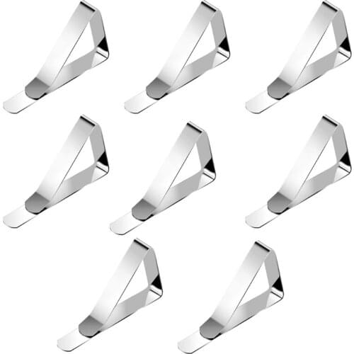 69HF Tablecloth Clips Picnic Table Cloth Cover Clamps Flexible Stainless Steel Holder