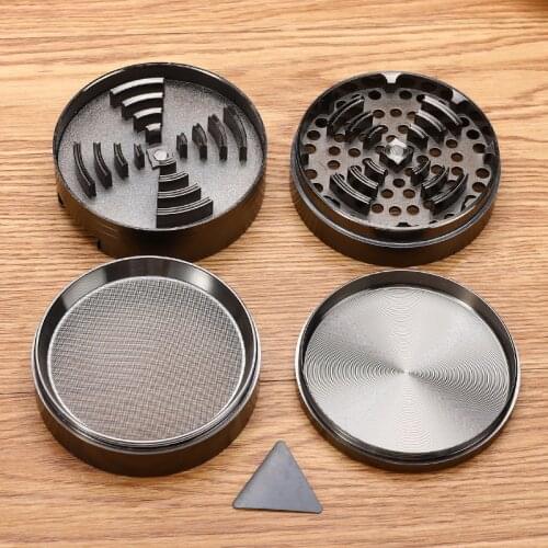 75mm Zinc Alloy Tobacco Grinder 4 Layer Grinding Machine Bilateral Groove Herb Double Groove Metal Smoking Cigarette Accessories