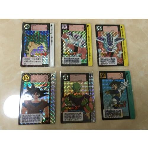 BANDAI Dragon Ball Genuine Original Bullet 7 Flash Card Full Set of 6 Flash Seventh Bullet Frieza Piccolo Rare Collection Card