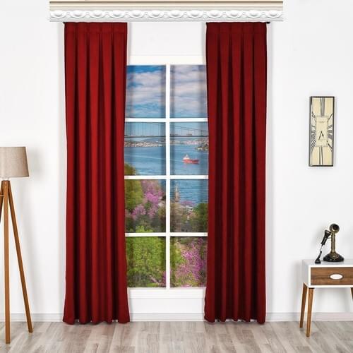 Beshome Collection Diamond Single Wing Curtain Straight Seam