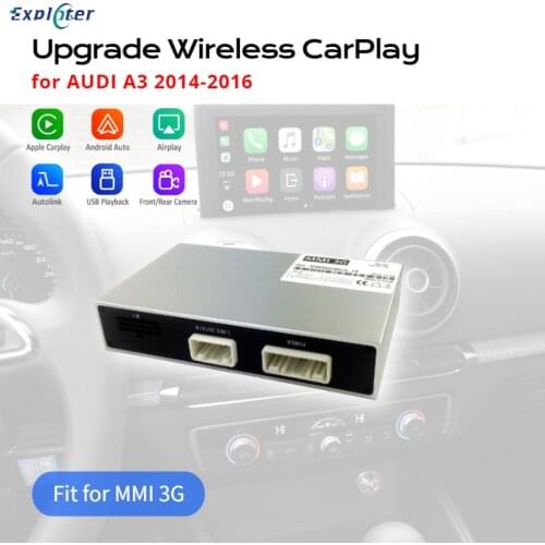 Exploter Wireless Carplay Module for Audi A3 (2014-2016) with MMI 3G Radio System Android-auto Front Camera