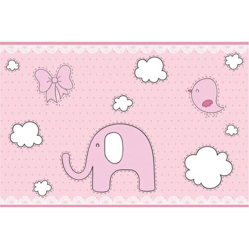 Baby Pink Elephant Clouds Printing Backdrop Party Room Decor Photo Booth Studio Prop