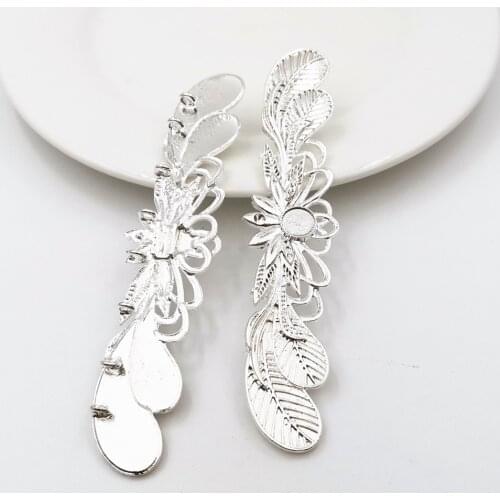 SIXTY TOWFISH 2 Pieces DIY Jewelry Accessories 23*106mm Alloy Ancient Retro Style Materials Flower Charms