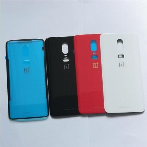 Oneplus6 Glass Rear Housing Cover For Oneplus 6 One plus Back Door Repair Replacement Battery Case + Sticker Glue