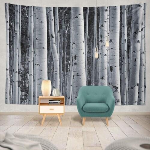 Tree Birch White Black Colorado Trunk Grove Landscape Bold Hanging Tapestries