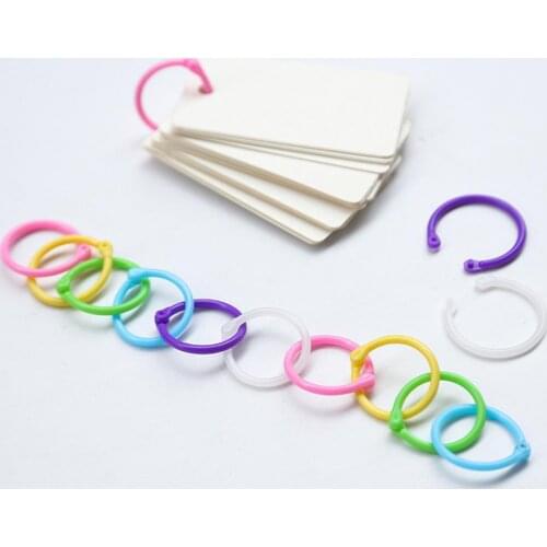 Arts & Crafts 1 Box Book Rings High Quality Multi-color Flexible Plastic Book Loose Leaf Binder Rings for Document Stack