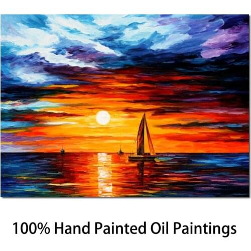 Landscapes modern art paintings for sale touch of horizon knife oil painting seascapes for living room Hand painted