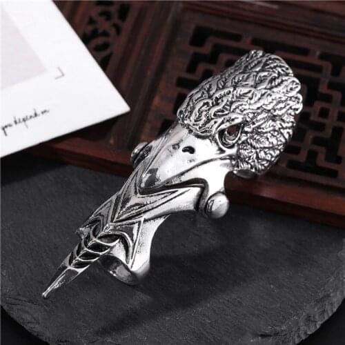 2021 Punk Retro Eagle Ring For Men Male Knight Skull Ghost Knuckle Armour Finger Rings Unisex Cool Party Jewelry Gifts