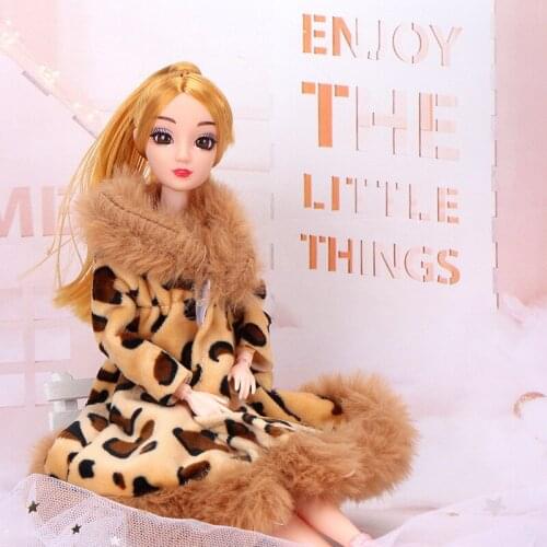 Handmade Doll Dress Long Sleeve Soft Fur Coat Tops Clothes For Princess Doll Kids Toy Accessories Clothes For Dolls Toys