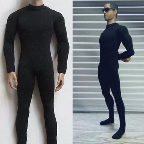 Hot Sales 1/6 Scale Black Slim tight stretch leotard Male Cloths For 12" Action Figure Model Toys