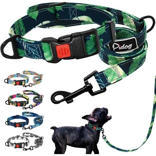 Fashion Dog Collar Pet Puppy Dog Collar Leash Lead Set Printed Collar Dog Walking Leash For Small Medium Dogs Chihuahua Beagle