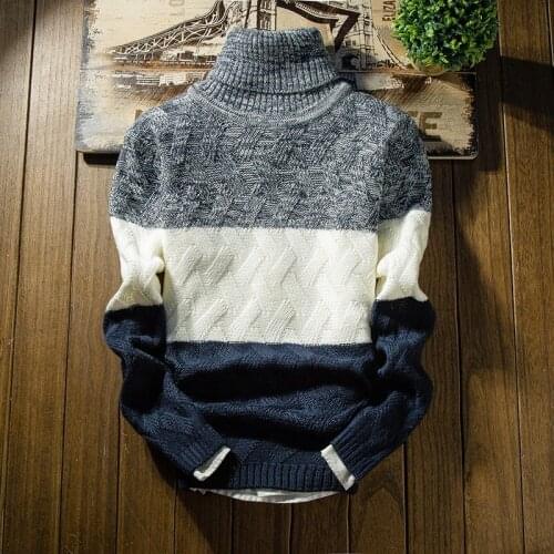 New Winter Thick Sweater Men Long Sleeve Slim Fit Turtleneck Mens Christmas Sweaters And Pullover Men