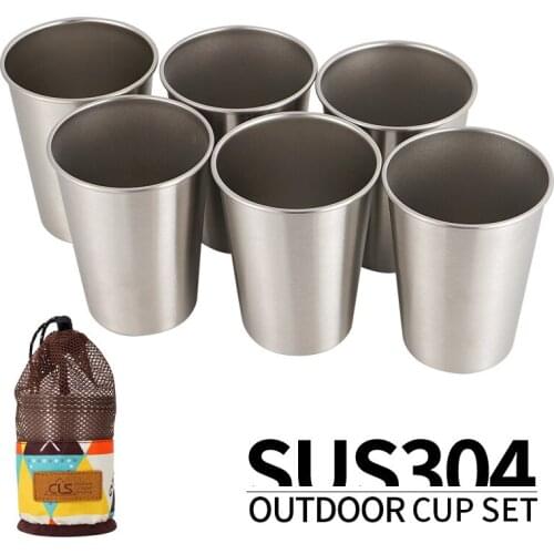70/350ml Set Stainless Steel Coffee Cup Portable Coffee Wine Cup Outdoor Camping Picnic Travel Mug Cup with Storage Bag
