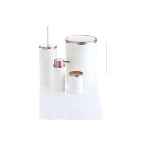 NEHAN Bakır 4 Parça Akrilik Banyo Seti çöp kovası