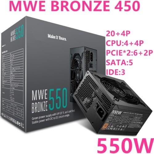 New PSU For Cooler Master MWE BRONZE 450 ATX RTX2070 Back-line Power Supply 550W Power Supply MPX-5501-ACAAB