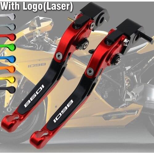 DIY Colors New CNC Adjustable Foldable Extendable Motorbike Red Brakes Clutch Levers for Ducati 1098 S Tricolor 2007 2008