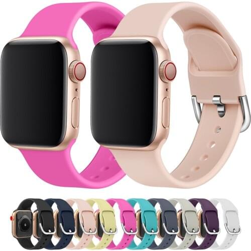 Sport Strap For Apple Watch Band 6 SE 5 4 44mm 40mm Silicone Breathable Belt Bracelet to iWatch Watchband Series 54321 38mm 42mm