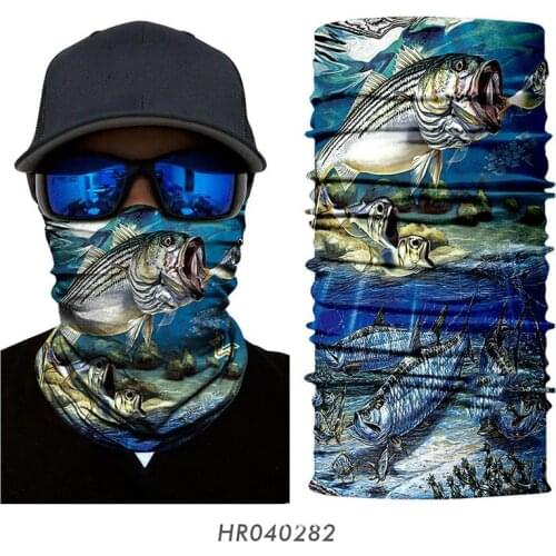 Fishing Face CoverTube Scarf Hunting Fisher Neck Gaiter Peche Lures Head Bandana Sun Protection Fish Balaclava Half Mask Angeln