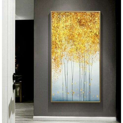 Nordic Abstract Golden Embellishment Art Wall Line Print Pictures Canvas Painting Morden Colorful oil painting for Home Decor