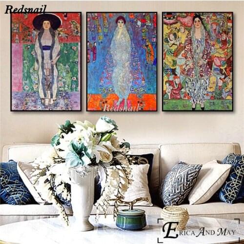 Triptych Diy Diamond Painting 3 Pieces Gustav Klimt Hope Vintage Wall Art 5D Full mosaic diamant Embroidery rhinestone MM023