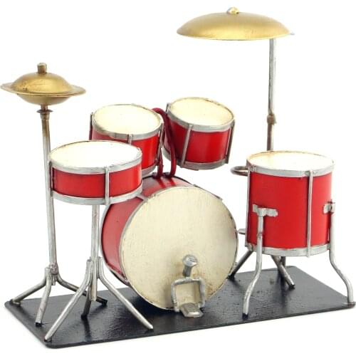 Iron antique handicraft creative ornaments shelf drum model miniature furnishings family living room decorations birthday gifts