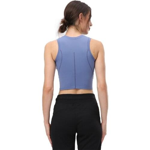 Women Sports Tank Sexy Crop Top Fitness Clothing Sports Bra Gym Run High-quality Yoga Vest Shockproof With Chest Pad Runn Female