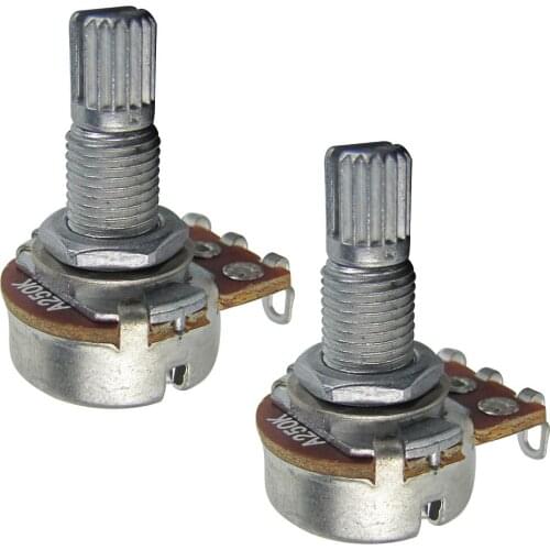 FLEOR 10pcs Small Potentiometers Pots A250K Long Split Shaft for Electric Guitar Bass Tone Control